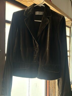 DKNY Dark Brown Velvet Blazer